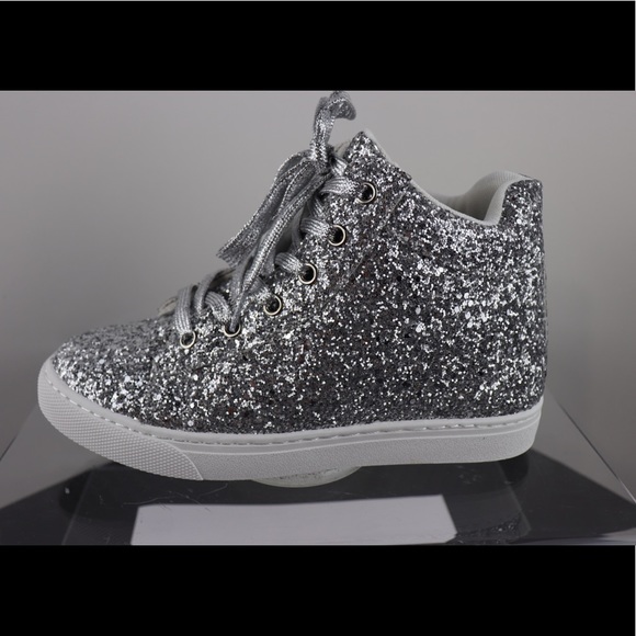 Shoes - Chunky Glitter Silver Sneakers